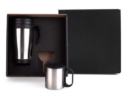 Conj. De Canecas Em Aço Inox 400/180 Ml - 2 Pçs IX-41211