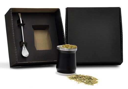 Cuia Térmica Em Aço Inox Com Bomba - Preto - 300Ml IG-03321