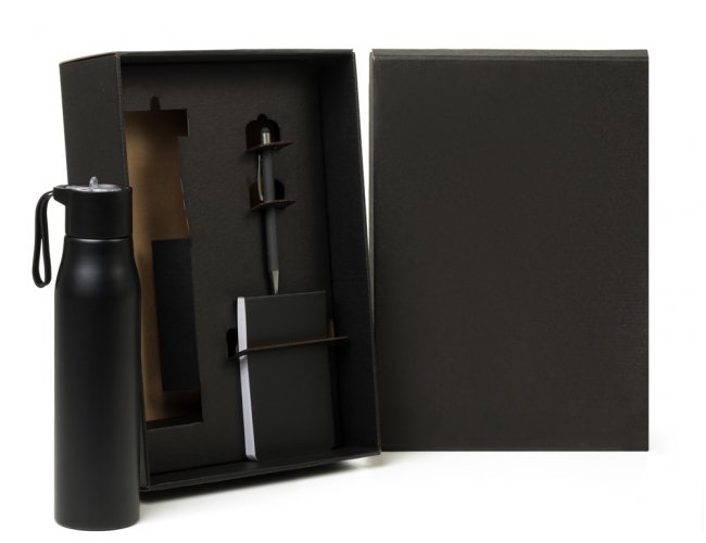 Kit Garrafa, Bloco Para Anota��es E Caneta - 3 P�s KT-90543