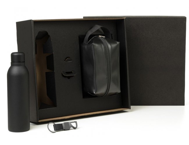 Kit Necessaire, Garrafa E Chaveiro - 3 Pçs KT-90551