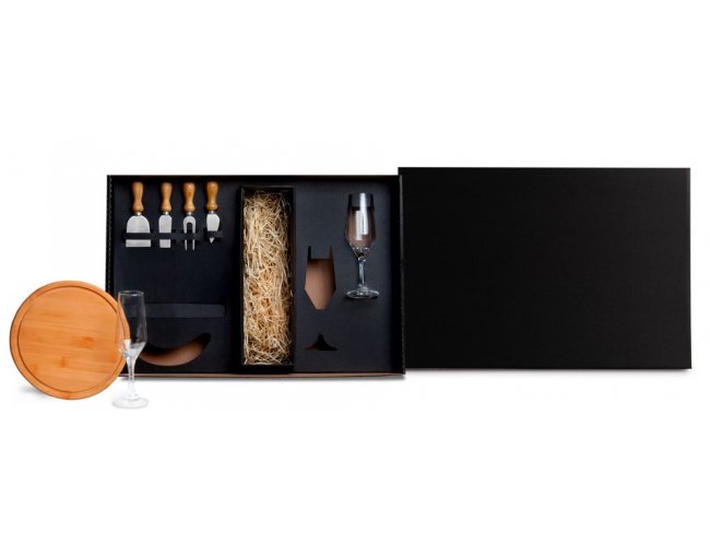 Kit Queijo E Champagne C/ Espa�o P/ Garrafa - 7 P�s KT-90341